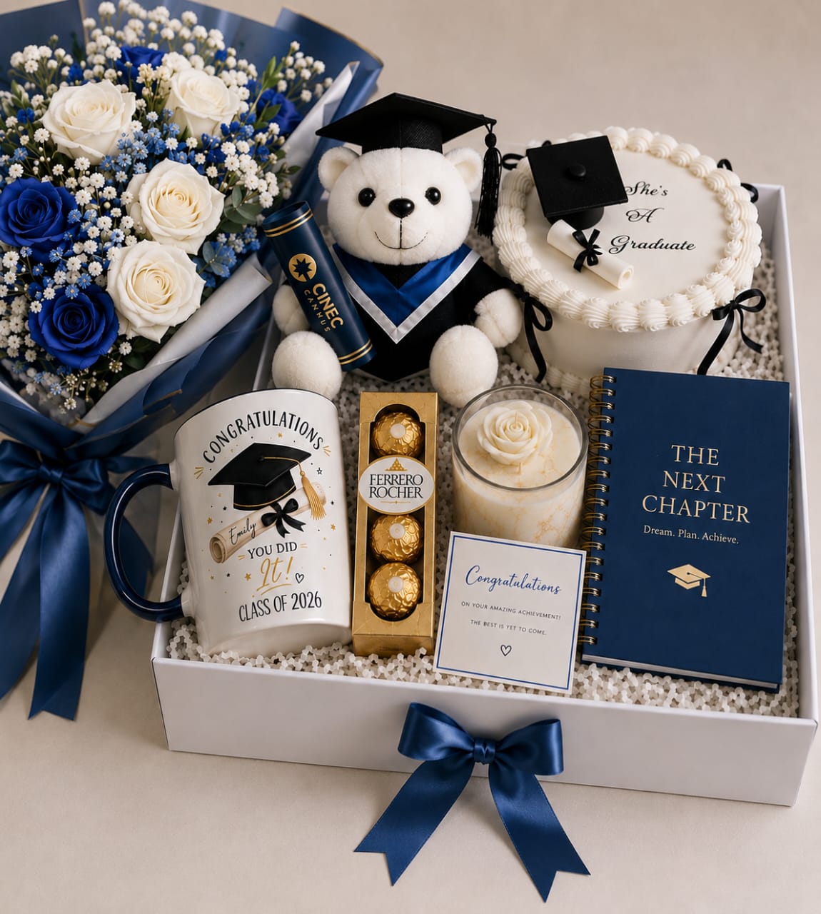 White Graduation Box