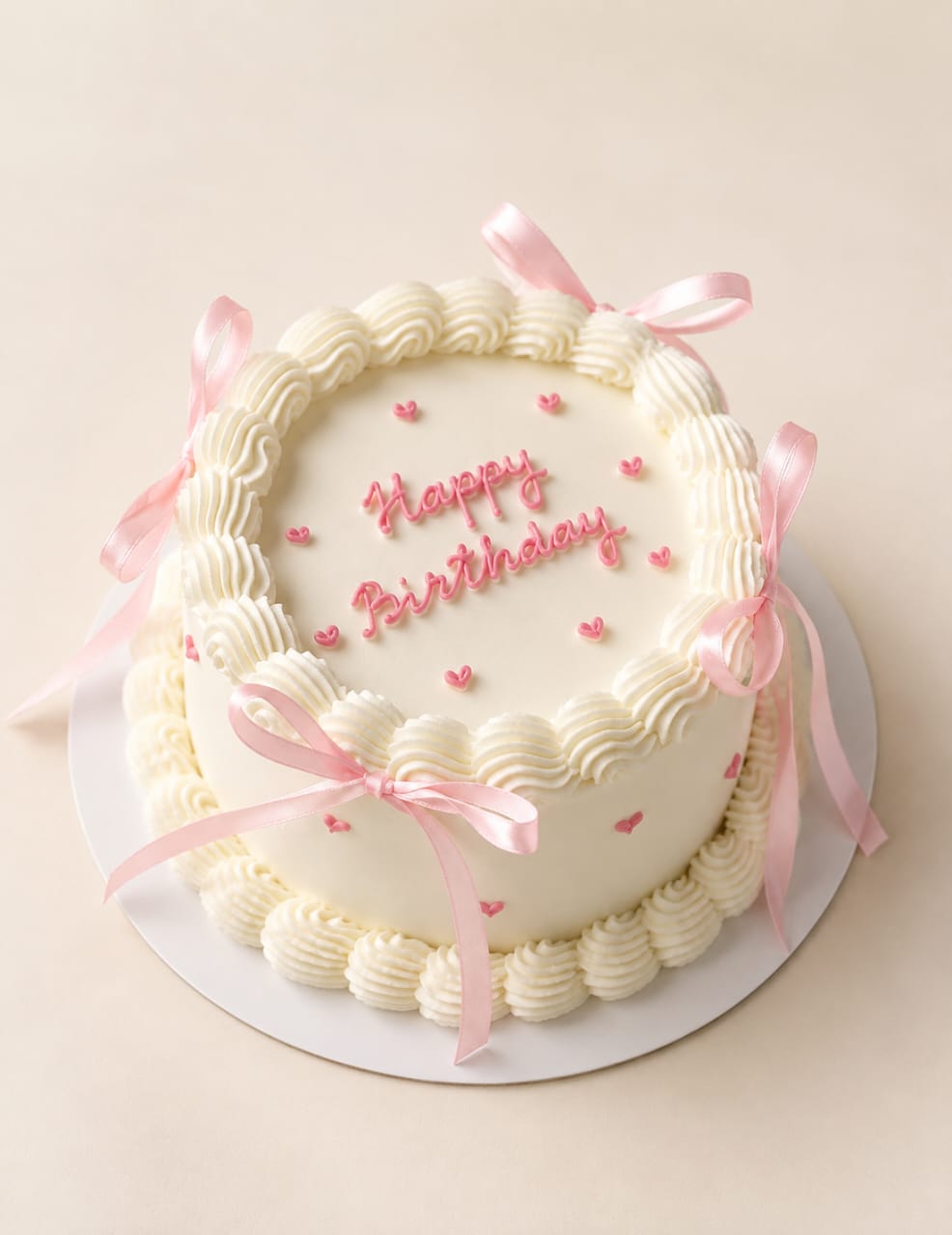 Pink Bows Birthday Cake