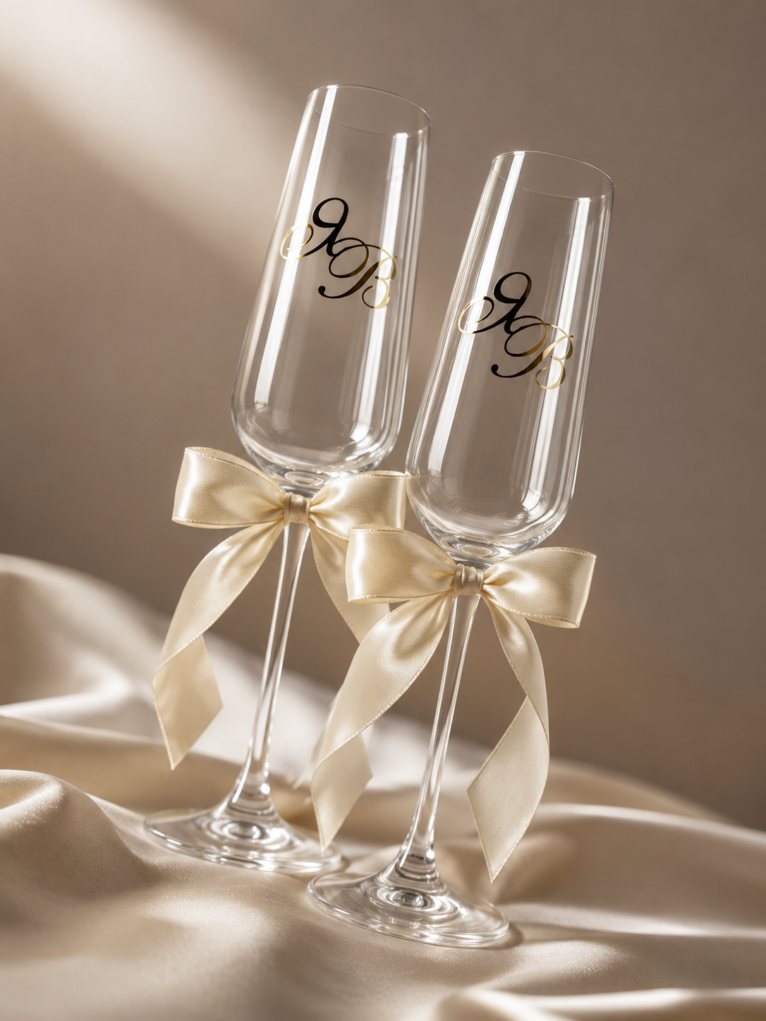 2 Wine Glasses with Print